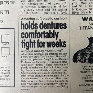 1980 Snug Denture Cushions  Ad Print Full Original Vintage u